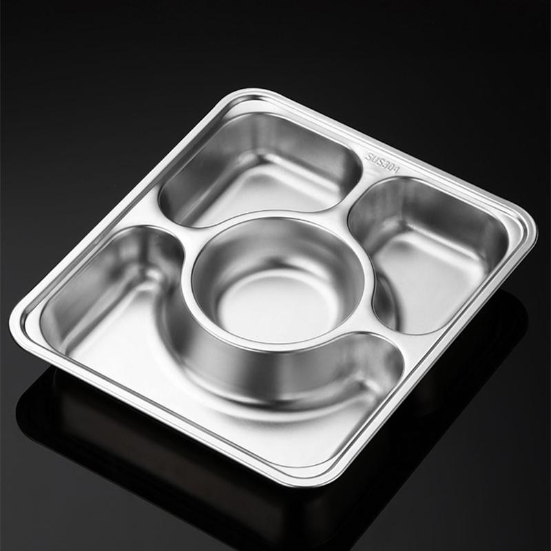 Stainless Steel Removable Dumpling Plates Creative Condiment Tray Food Fruits Fries Seasoning Plate Sauce Dish Kitchen Tableware
