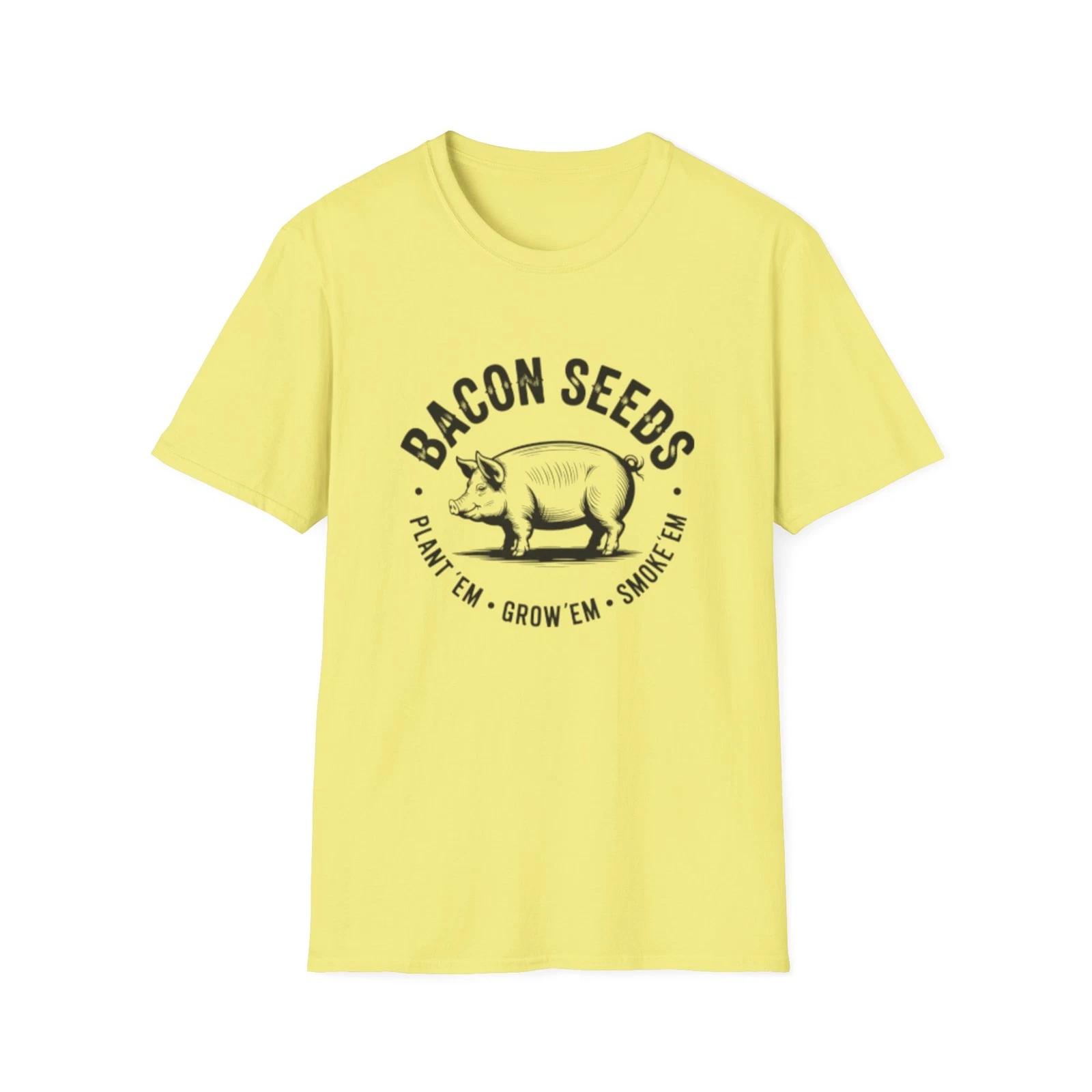 Bacon Seeds pig illustration T-Shirt | Farm humor tee S