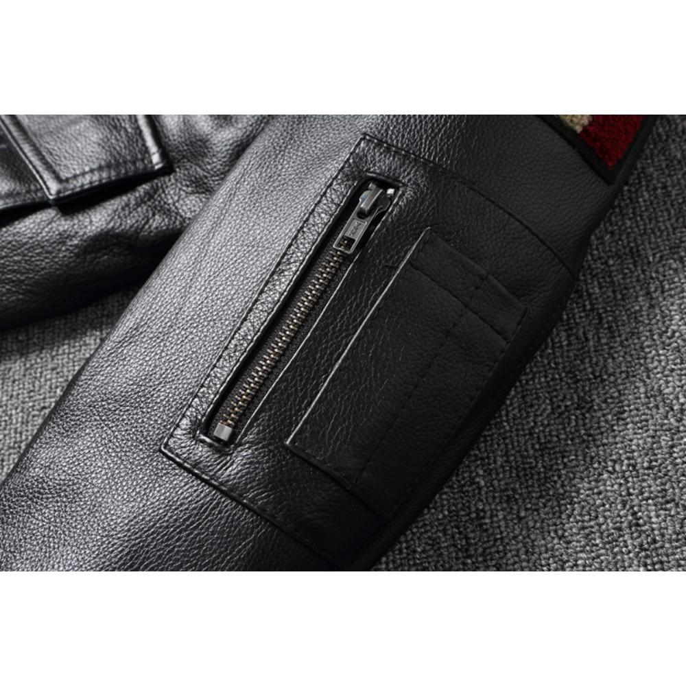 Chinese Size Indian Embroidery Coat Genuine Cowhide Casual Leather Jackets for Men Leather Jacket Spring Autumn