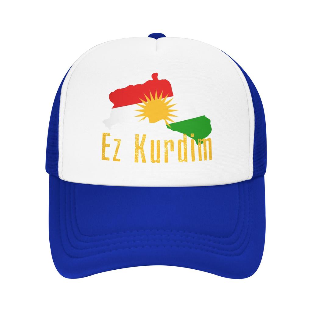 Unisex KURDISTAN Map Ez Kurdim Trucker Cap Popular Mesh Baseball Caps Snapback Caps Hat Sun Hat Adjustable Racing Cap Summer