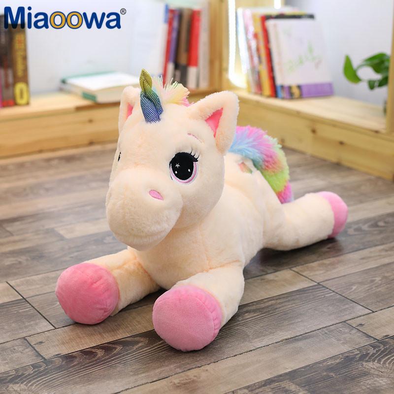40/60/80cm Stuffed Animal Dolls Kawaii Cartoon Rainbow Unicorn Plush toys Present Toys Birthday Gift