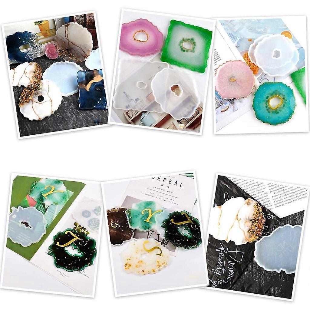 Reusable Epoxy Resin Molds Silicone Irregular Wave Small Tea-Cup Coaster Molds DIY Resin Art Tool for DIY Coasters