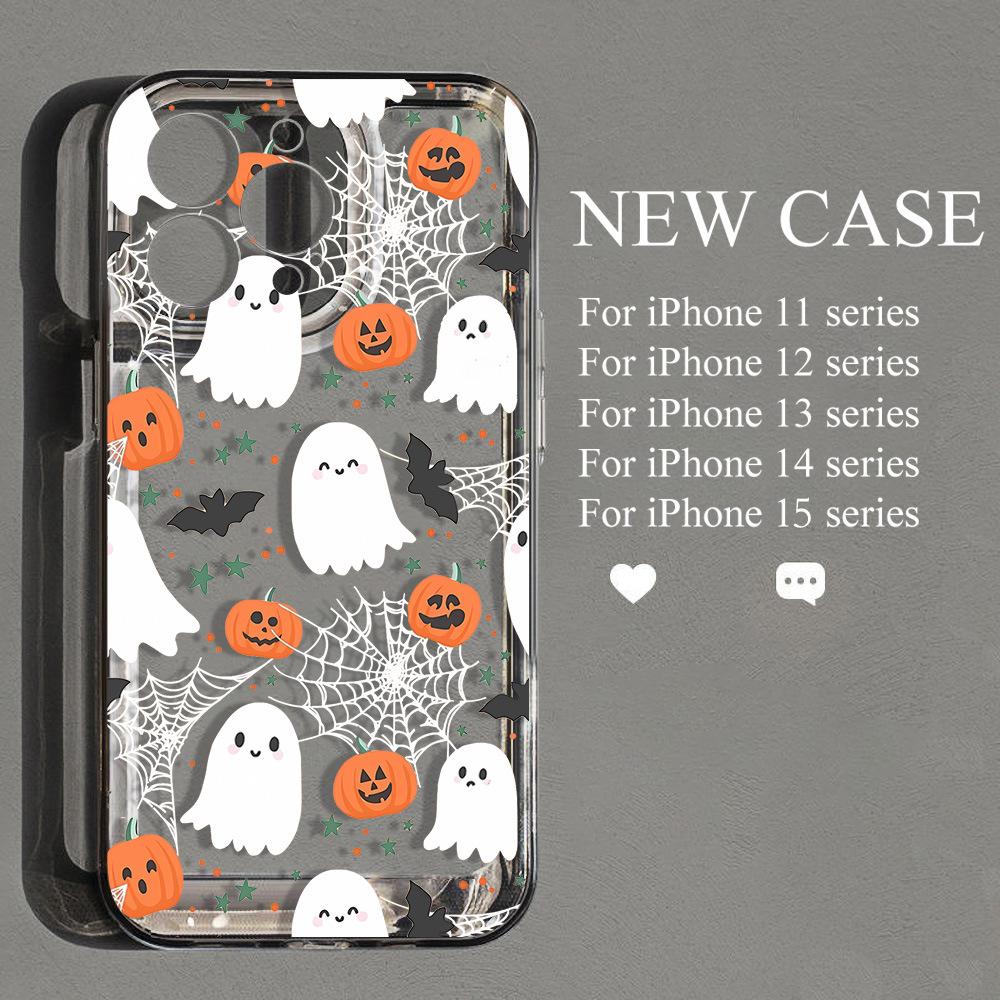 Halloween pumpkin for iPhone17promax space phone soft case 14/13 transparent 15 advanced x anti-drop