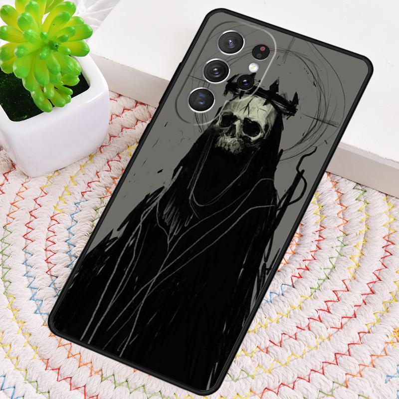 Satanic Scary Skull soft Phone Case For Samsung Galaxy note 10 pro S26 S25 S24 S23 S22 Ultra Plus S21 FE S20 Shockproof Cover