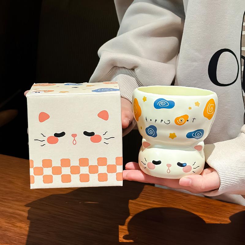 

Керамическая кружка Милая кружка с животными для подарка на день рождения Оригинальные кофейные кружки Пивные кружки Посуда Рождественский чай Персонализированная Смешная Бар 370ML