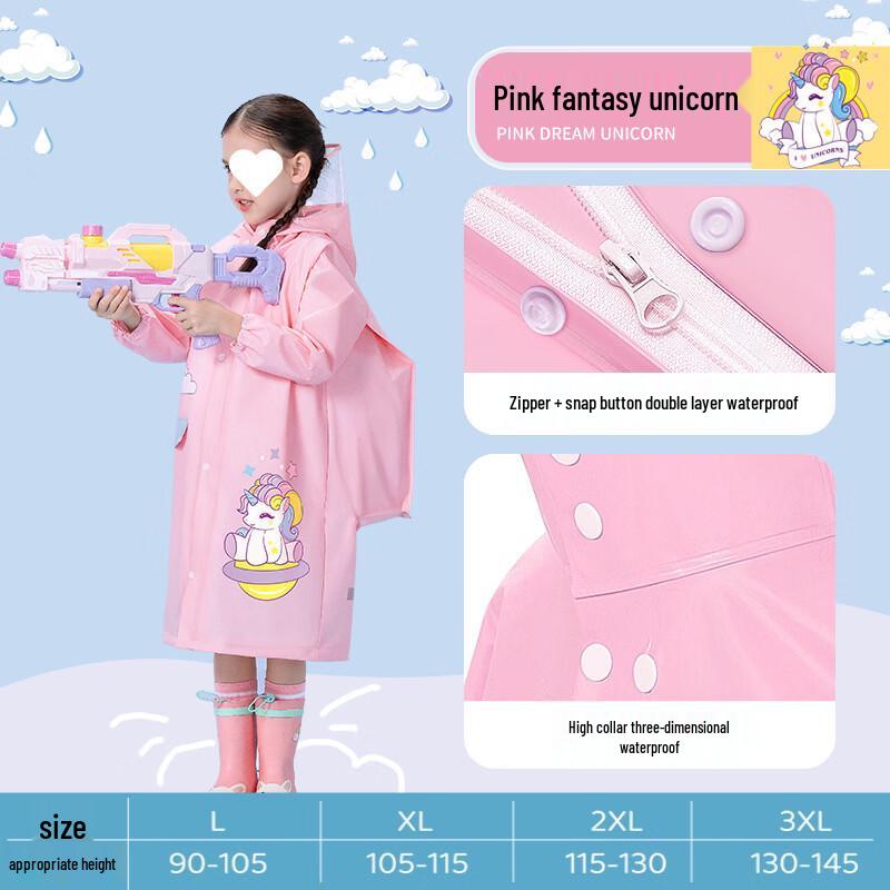 Children's EVA Rain Poncho with Backpack Slot