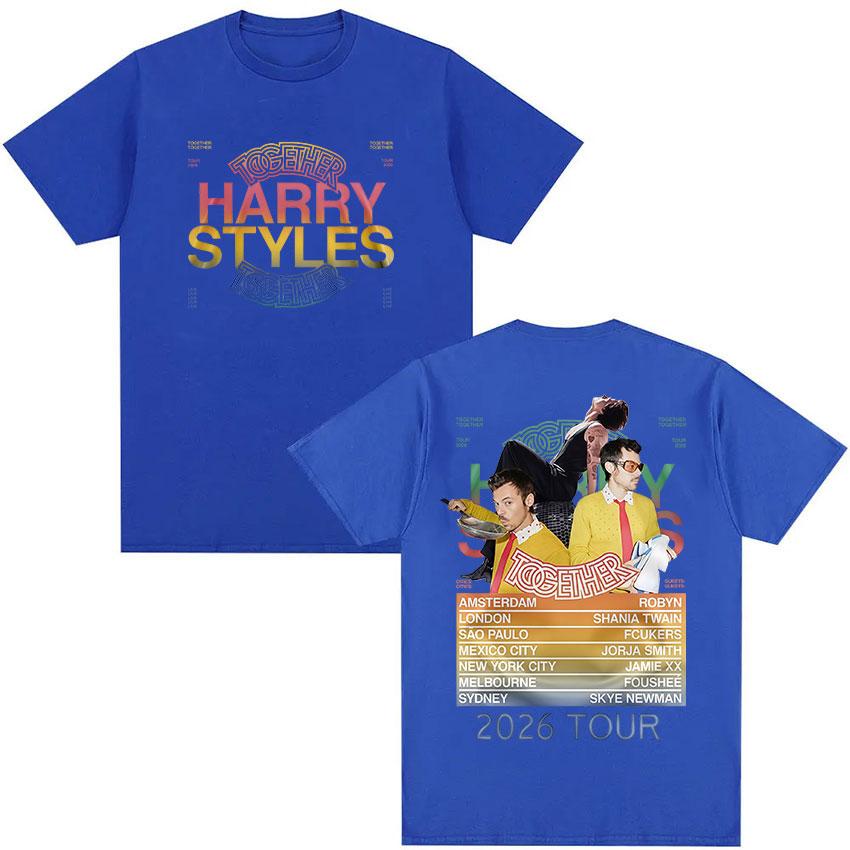 Harry Styles Together Tour 2026 Fan Gifts Summer Mens Womens High Quality Retro Cotton Loose Street Wear Y2K Mens Clothing
