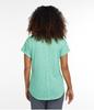 LL Bean Streamside Short Sleeve Split Neck US Fit Faded Jade Geo 1000118343 Women's Tee, Print, Petite, XS, Green,