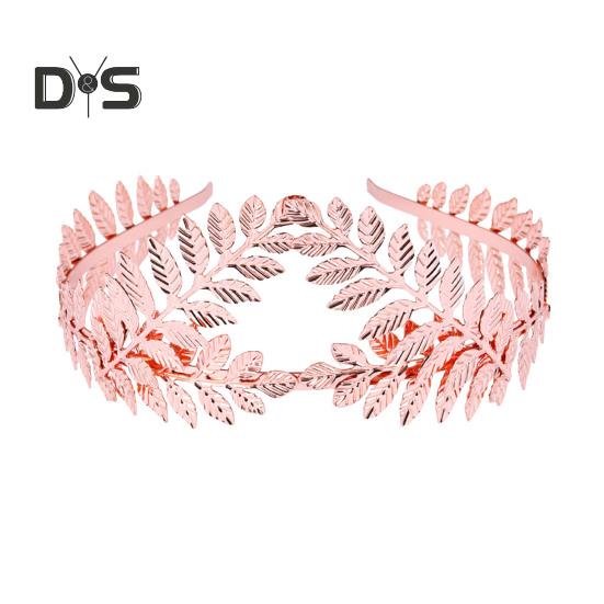 

Свадебный обруч для волос с металлическим листом, блестящая сверкающая текстура, корона, повязка на голову для подружки невесты, повседневная вечеринка, свадьба, рождественский подарок розового золота