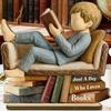 Reading on Sofa Wood Sign Woman Book Wooden Plaque, Just A Girl/Boys Who Loves Statue for Personalized Lover Ornament Shelf Desk, Literary Wall