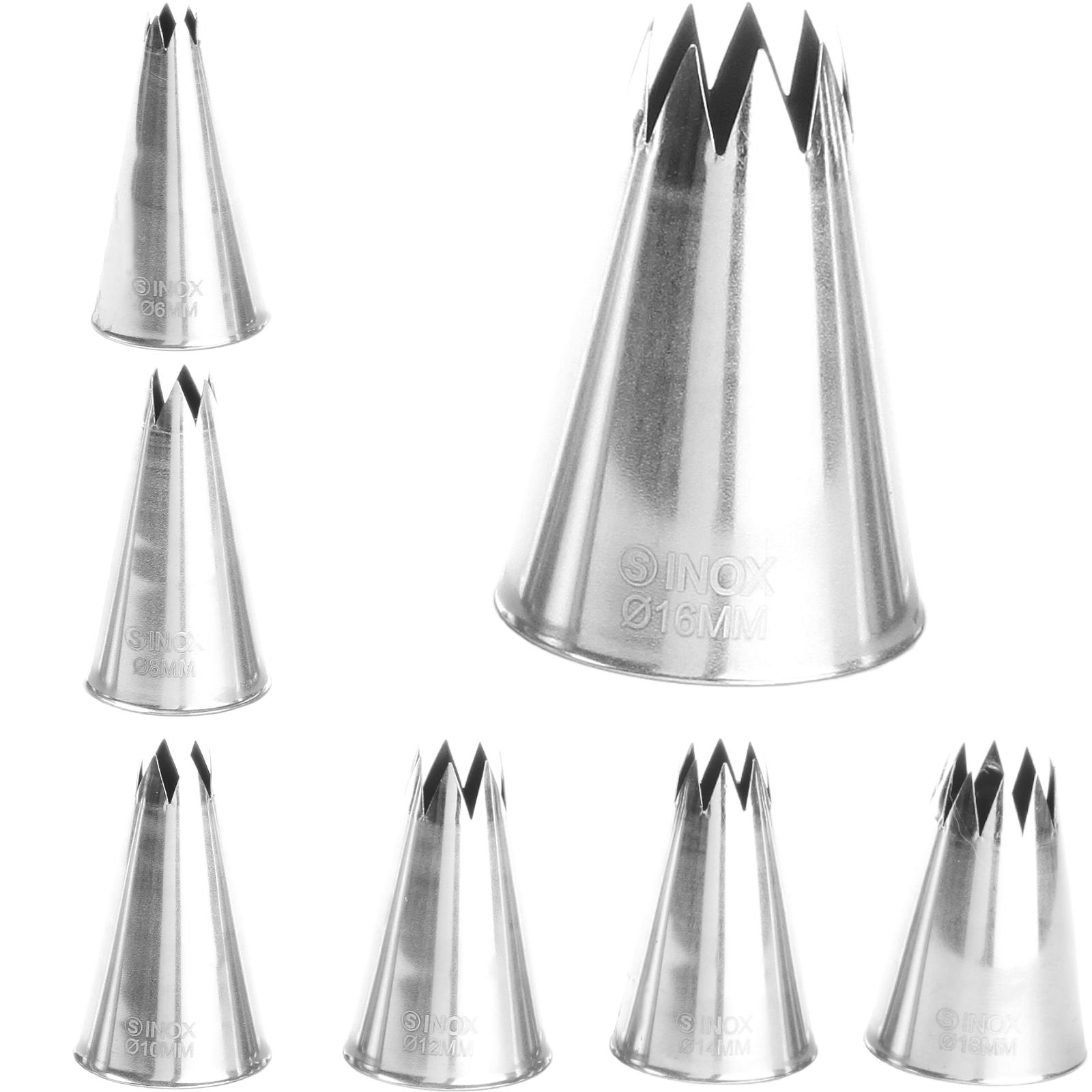 Bocchette a stella per sac à poche, acciaio ondulato, set da 7, HENDI 551714