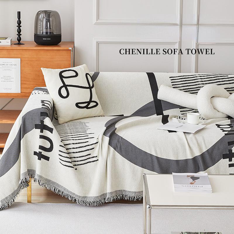 

Чехол для дивана с геометрическим рисунком синели, тканевый чехол для дивана, полное покрывало, универсальный чехол для дивана, пыленепроницаемый чехол для диванной подушки 180x130