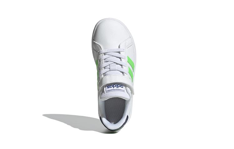 Adidas Neo GRAND COURT Comfortable And Trendy Abrasion Resistant Low top Kids' Skateboarding Shoes White Green GX5746