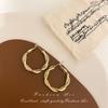 Metal wind round geometric earrings niche simple versatile stud earrings ins fashion high-end earrings