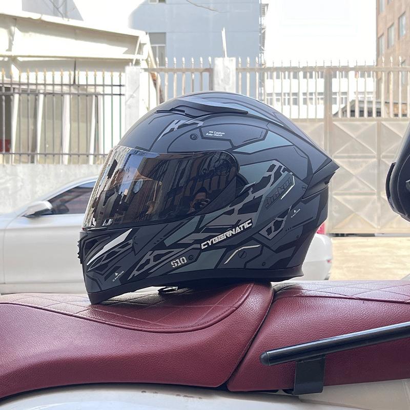 Motorcycle Helmet Full Helmet Can Be Equipped with Bluetooth Headset Men's Four-season Electric Bicycle Riding Helmet