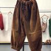 Spring Autumn Casual Corduroy Harem Pants Women High Waist Retro Loose  Female Oversize Mom Trousers Baggy Sweatpants