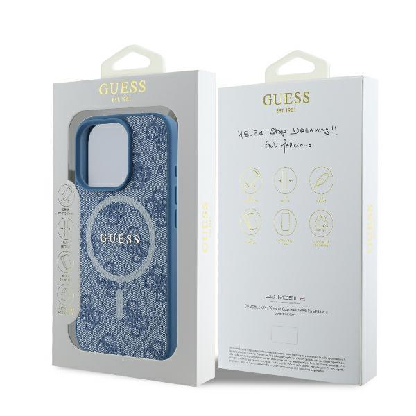 Guess Guhmp16Lg4Gfrb Iphone 16 Pro6.3 Niebieski/Blue Hardcase 4G Ring Classic Logo Magsafe