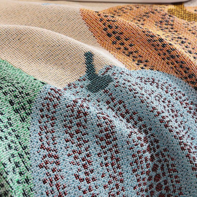 Pumpkin Pattern Sofa Cover Throw for All-Seasons Anti-Skid Couch Protector Stretchable Sofa Blanket for Living Room Home Decor