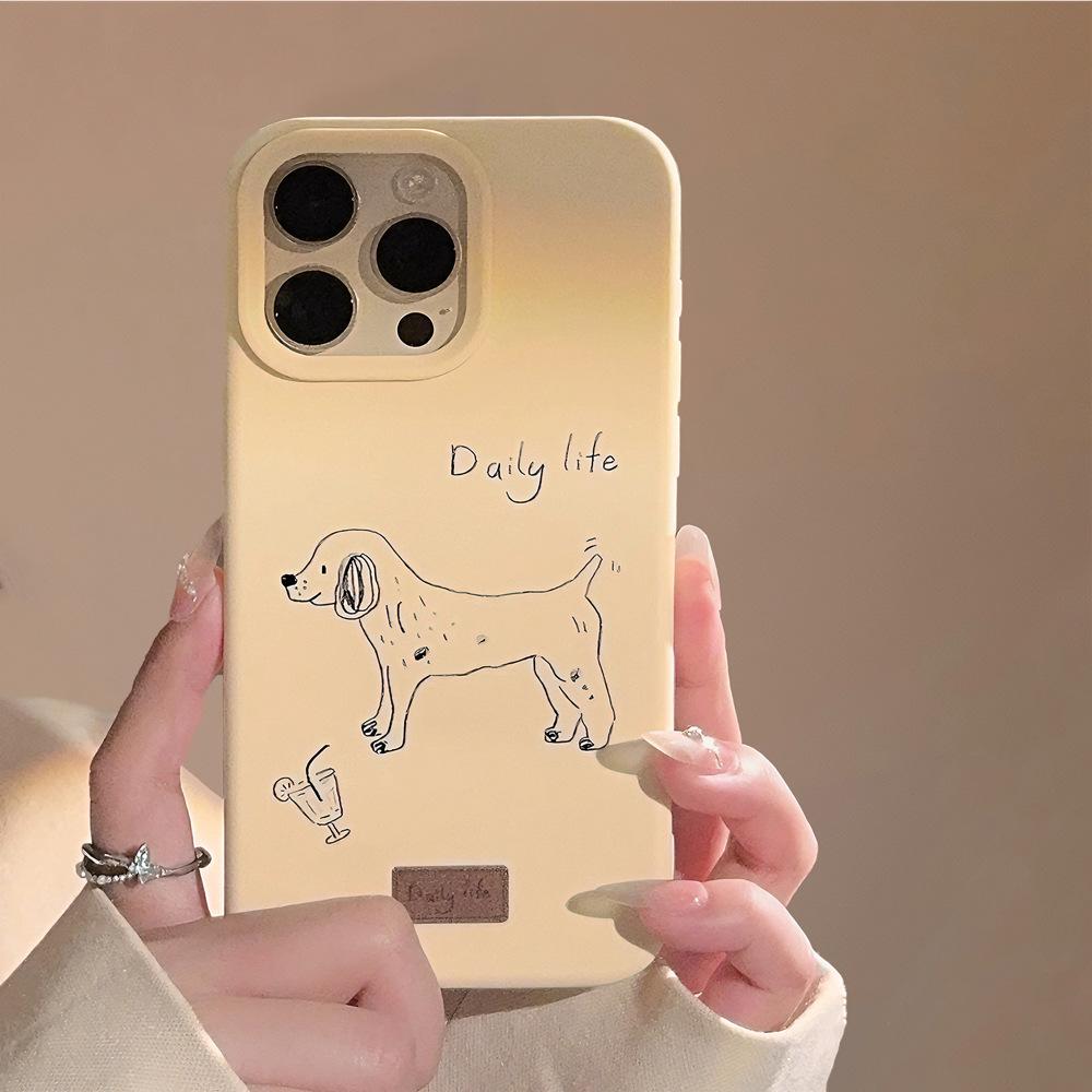 Artistic Minimalist Line Puppy Case for iPhone 16 iPhone 16 Pro Max