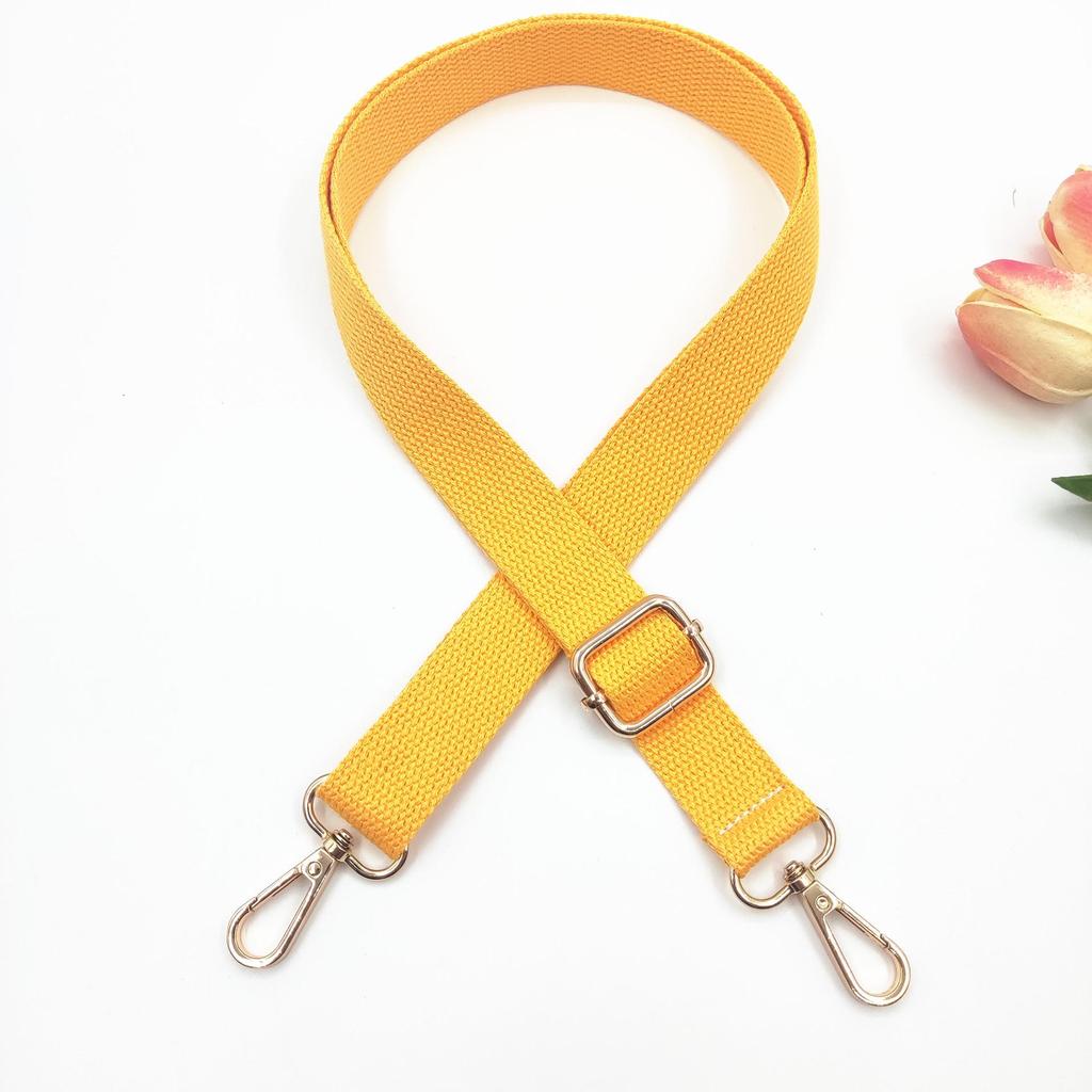 2.5cm Cotton Adjustable Crossbody Strap - Narrow Woven Solid Color Replacement for Women's Bags