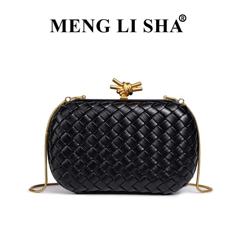 

New fashion woven bag commuter chain dinner bag casual versatile shoulder messenger box women s bag чёрный