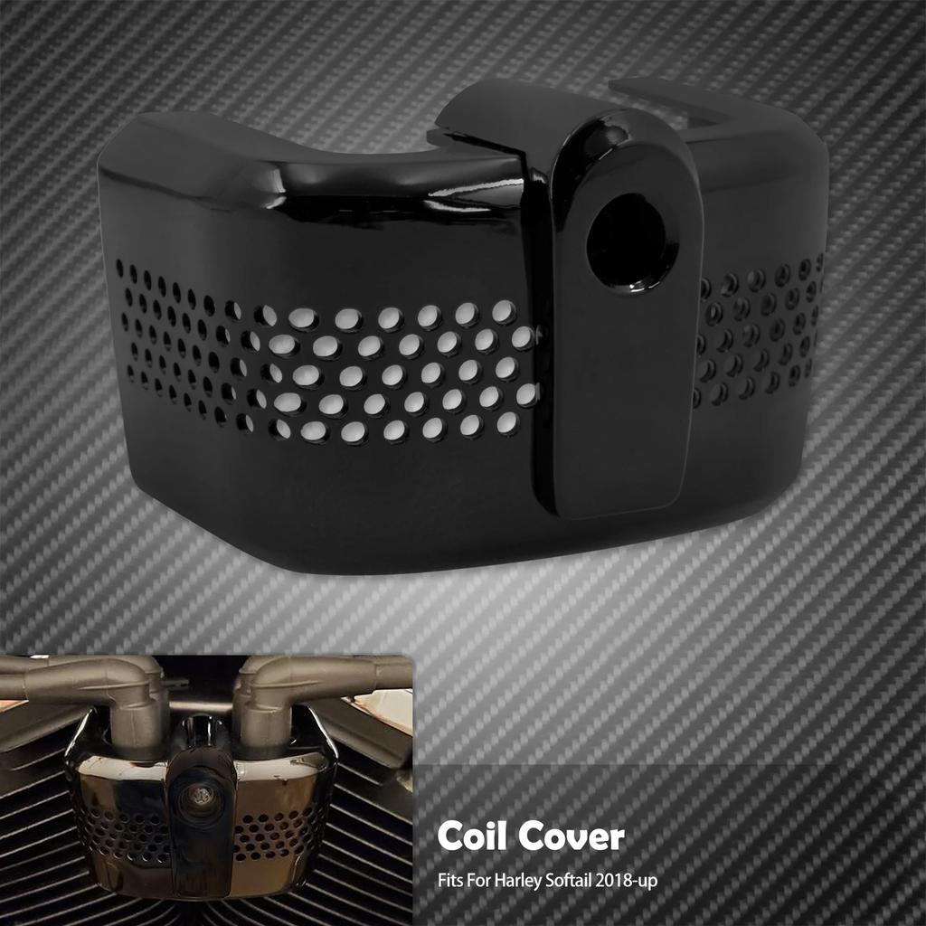 Motorcycle Ignition Coil Cover Black/Chrome Caps For Harley Softail Street Bob FXBB Low Rider Breakout FXBR Fat Boy FXFB 2018-23
