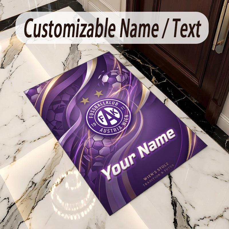 Crystal Velvet Rug Austria Wien FC Print Custom Name Text Floor Mat Home Decor