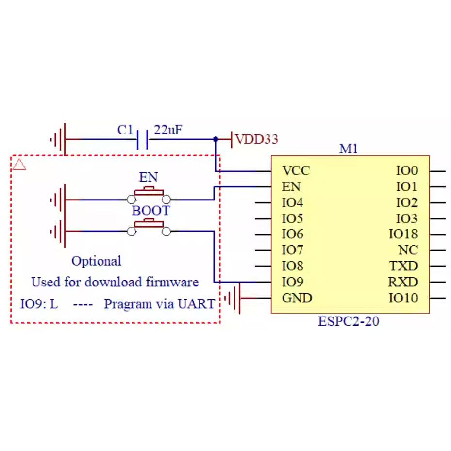 ESPC2-20 Lexin C2 Wi-Fi+Bluetooth Module, Compatible with ESP8684-WROOM-02C/02UC