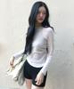 LETTER FROM MOON Shirred Halterneck Layered T-Shirt (Ivory)