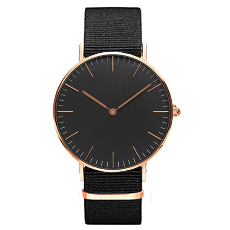 Micro-Business Watch Seamless Printing Label Fashionable Versatile Nylon Woven Belt Casual Two-Pin Couple Watch