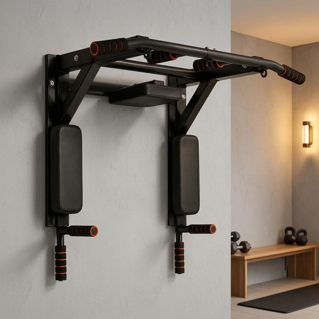 Wall-Mounted Pull-up Bar with Handles Padded for Fitness Room