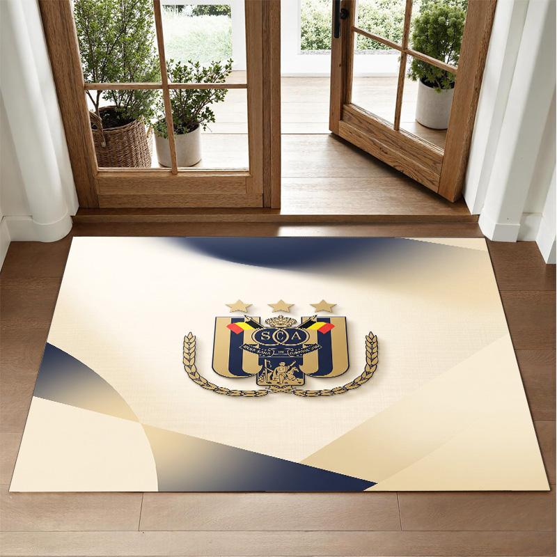 Anderlecht FC Design Crystal Velvet Rug Soft Decorative Mat for Bedroom Entrance