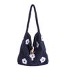 Large Capacity Plush Tote Bag Soft Polyester Lining Floral Handle Bag Underarm Bag  Ladies Purse