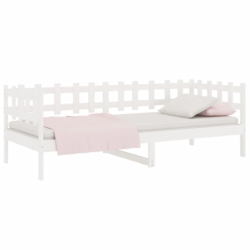 Daybed without Mattress White 90 x 190 cm Solid Pine Wood