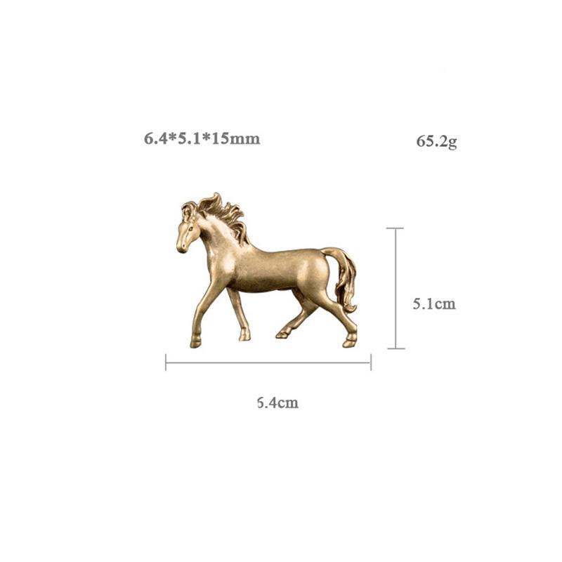 Vintage Copper Horse Statue Lucky Desktop Ornaments Pure Brass Animal Figurines Miniatures Tea Pet Home Decoration Accessories
