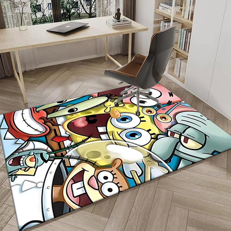 Sponge Expressions Pattern Carpet, Chair Rug,Rug for Office Bedroom Living Rooms, Doormat Decor Fan Gift Christmas Gift