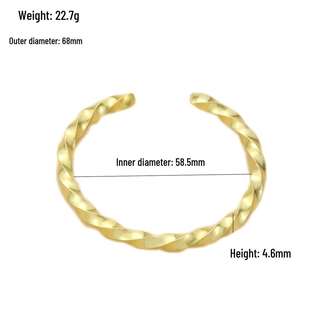 Twisted Brass Thread Fashion Bracelet with European & American Style