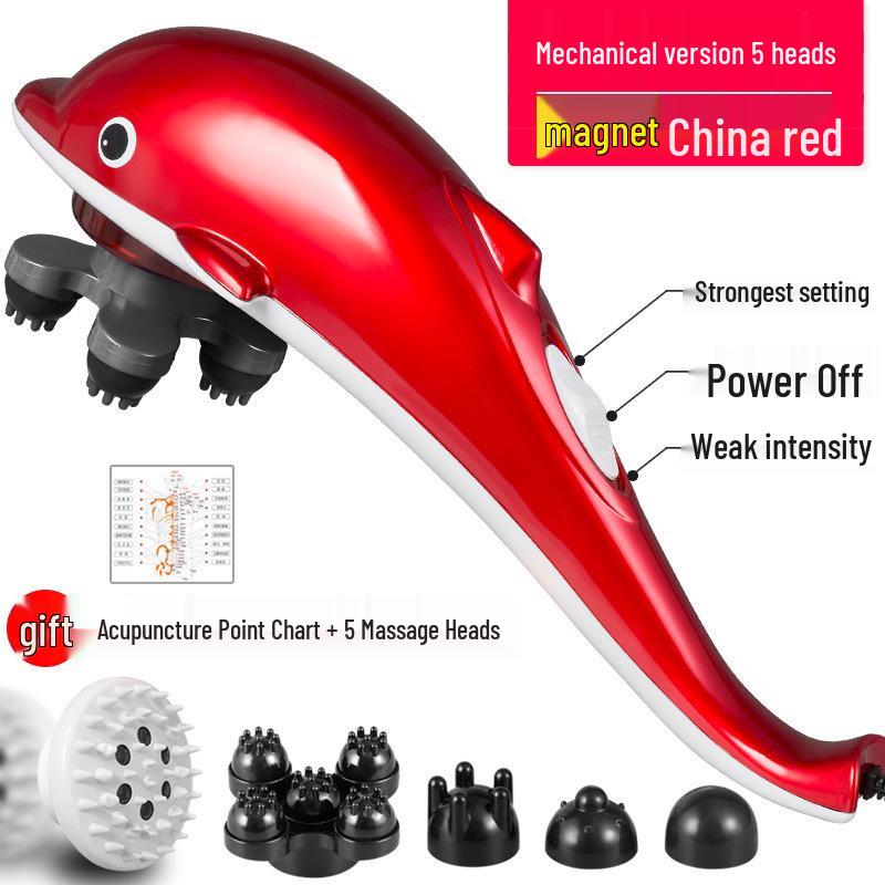 Delfin Hand-Elektromassagegerät: Ganzkörper-Klopfmassage-Vibration für Rücken, Schulter, Taille