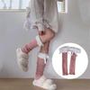 Women Knitted Winter Stocking Leg Warmers Long Socks Boot Cuffs Toppers Legging Pads Knee Brace Pads Knee Warmers Sleeve  White