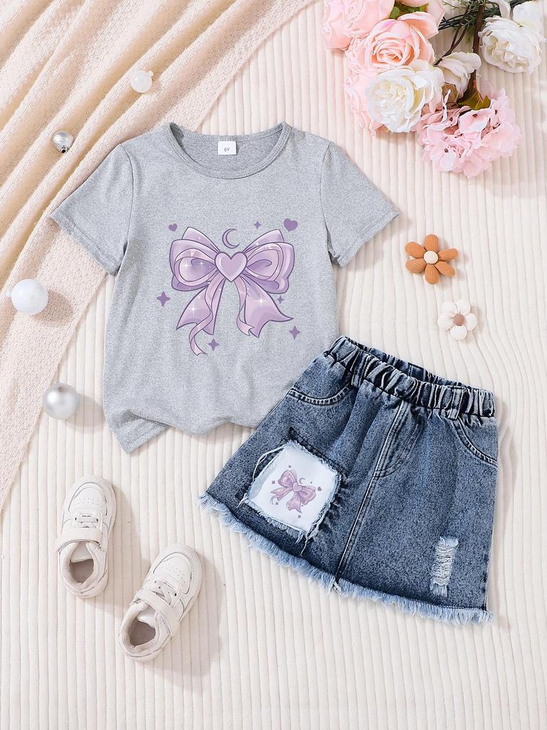 Set di gonne casual in denim alla moda per bambine