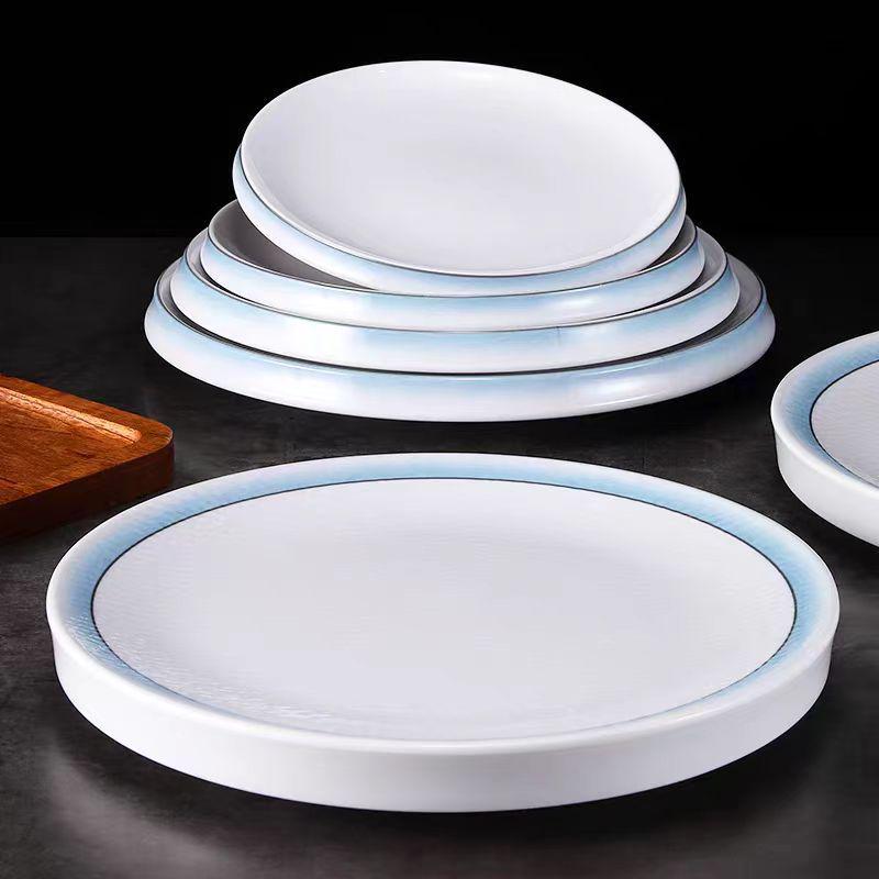 Artistic Melamine Round Plate for Cold Dishes - Ideal for Restaurants & Hotels, Perfect for Western Food & Steak.
