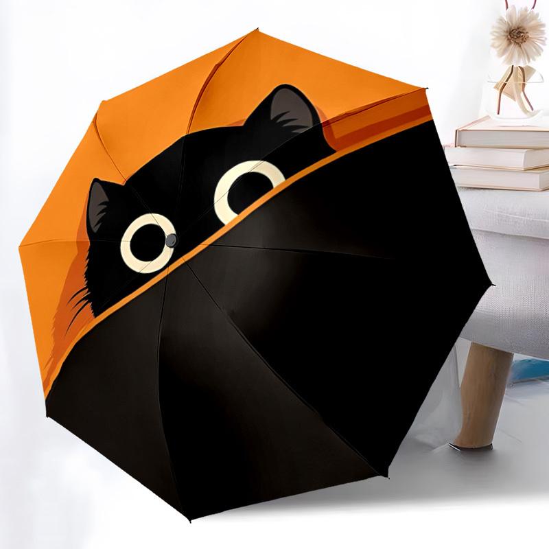 1 Stück Katzen-Taschen-Mode-Regenschirm mit automatischer Öffnungs-/Schließfunktion, 8-Speichen, winddicht, tragbar, für den täglichen Gebrauch317