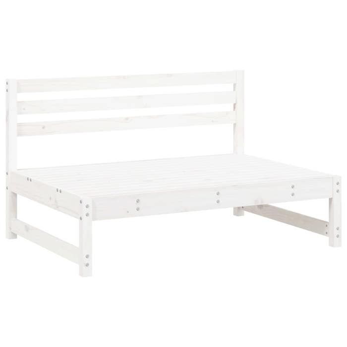 VidaXL Salon de Jardin 5 pcs, Canapés avec Repose-pied, Ensemble de Meubles avec Table Basse Patio Terrasse Extérieur, Blanc 3186600