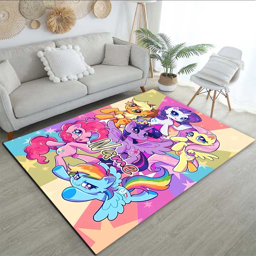 Little Pony (16) Customize your name rug, office chair cushion, home bedroom living room gift.