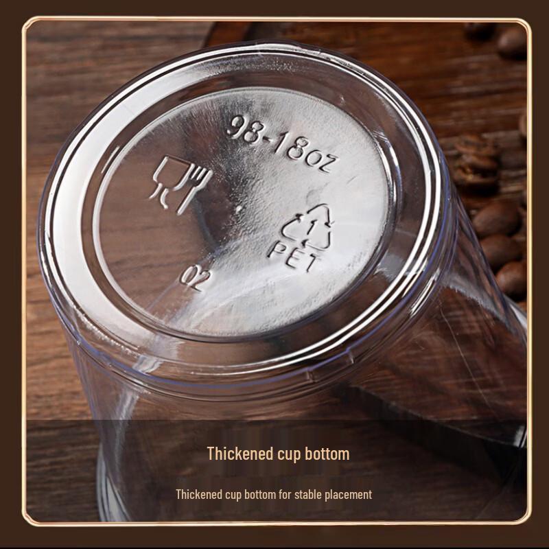 DISHJOY Disposable Transparent Coffee & Milk Tea Cups with Lids
