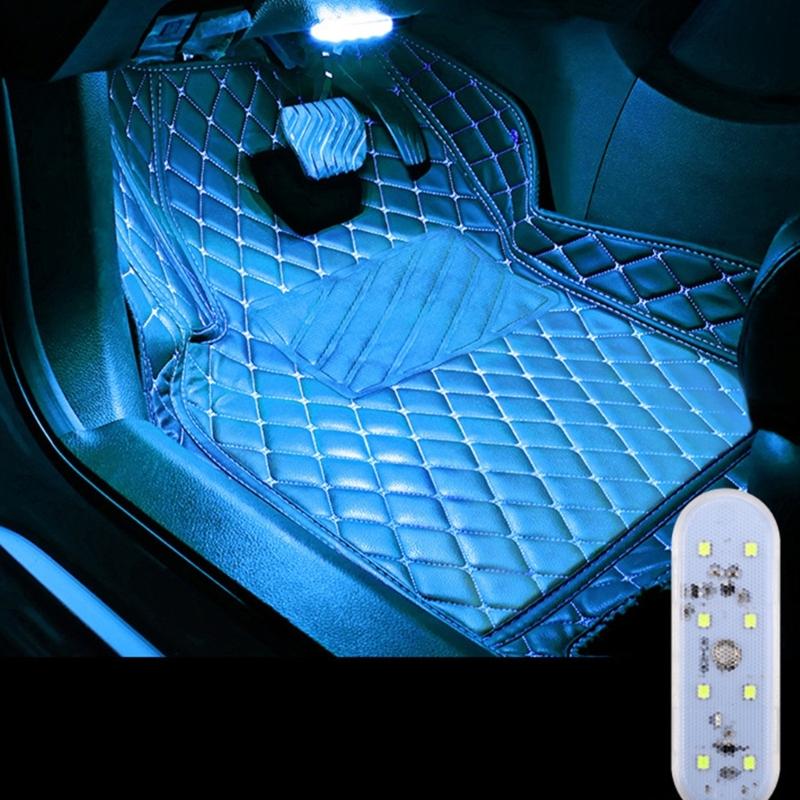 2Pcs Car Interior Lights Car Ceiling Lights Magnetic Sticker Wireless Touch Light Car Accessories Night Reading Light