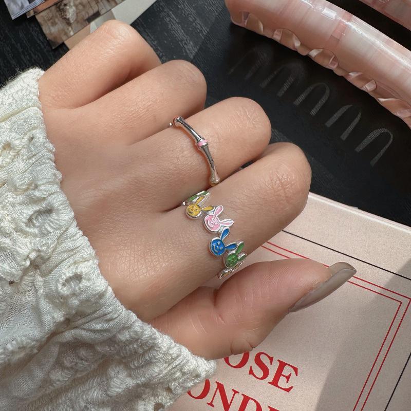 Rabbit Adjustable Fashionforward Design Ring For Women Highquality Copper Material