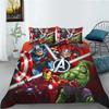 Set Copripiumino Singolo in Poliestere-Cotone con Federa 75x50cm, Personaggio Anime Eroe Hulk per Bambini, Set Biancheria da Letto Reversibile 2 Pezzi