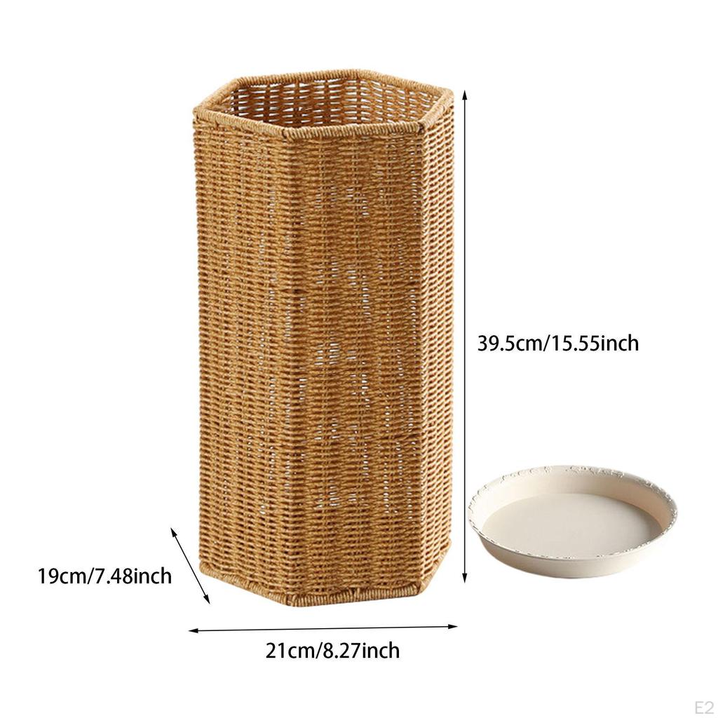 Schirmständer Eimer mit Wasserschale Retro Design Spazierstöcke Organizer Rack Halter Bin