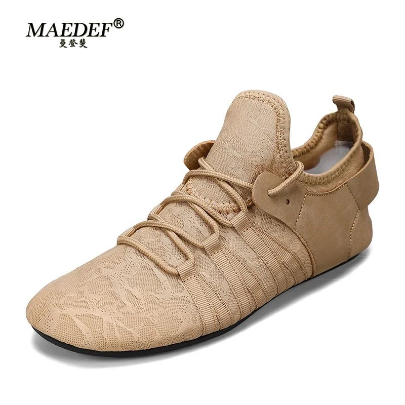 MAEDEF Shoes for Men Lightweight Fashion Designer Leisure Walking Breathable Flat Bottom Sports Men's Shoes Large Sizes 39-47